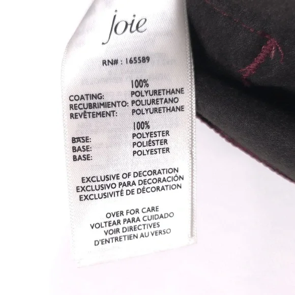 JOIE LIMITED EDITION Faux Leather Straight Pants Style JEI000 Burgundy Size 6